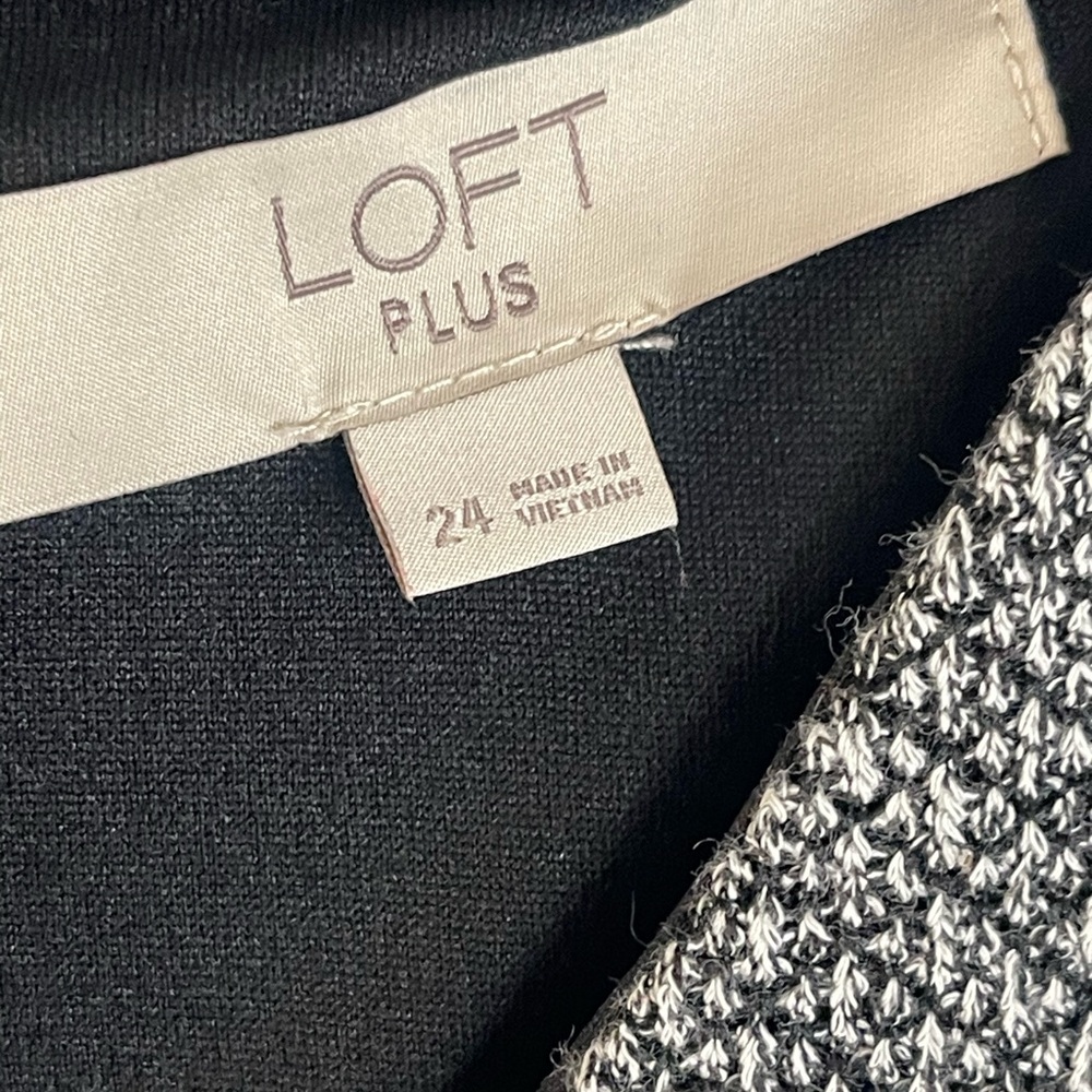 ✨ LOFT Plus Gray Textured Knit Sleeveless Flounce Dress l Size 24 l Poshmark - Picture 8 of 8